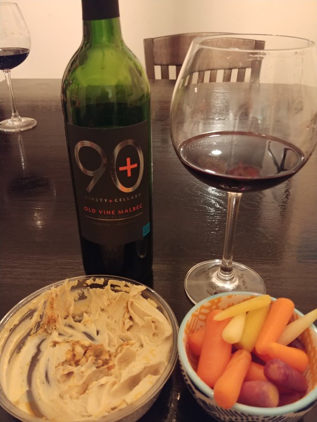 90PlusOldVineMalbecCarrots&amp;Hummus